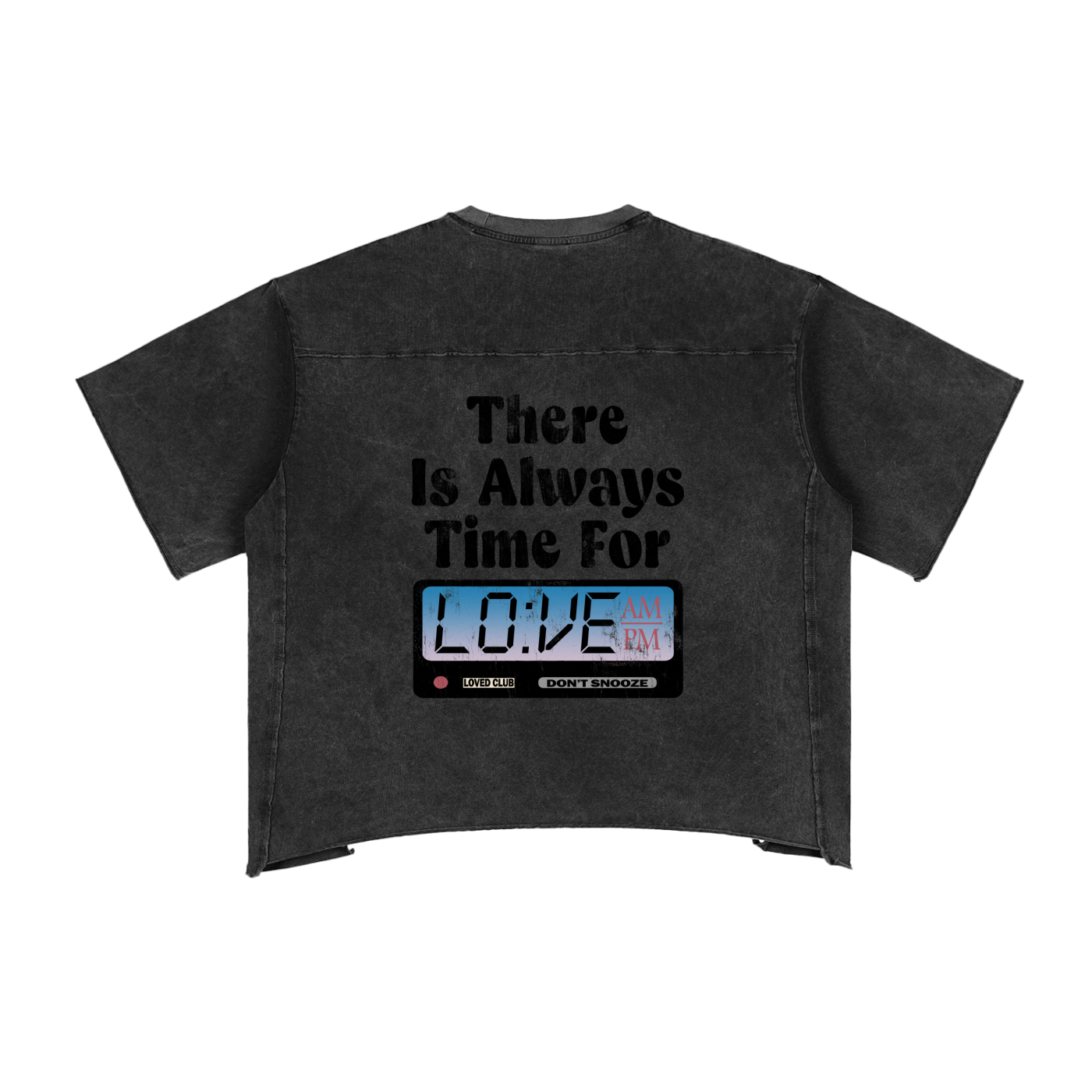 Time For Love Raw Edge Snow Washed Boxy T-Shirt