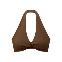 Loved Pleated Halter Sports Bra