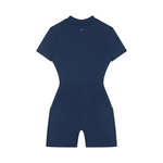 Loved Quarter-Zip Short Sleeve Romper