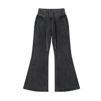 ‘logo-less’ Vintage Washed Flared Fleece Pants