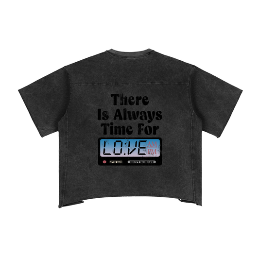Time For Love Raw Edge Snow Washed Boxy T-Shirt