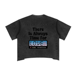‘Time For Love’ Raw Edge Snow Washed Boxy T-Shirt