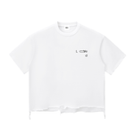 ‘abstract Loved’ Distressed-Hem Boxy T-shirt