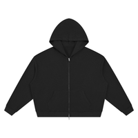 ‘logo-less’ Waffle Boxy Full Zip Hoodie