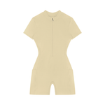 Loved Quarter-Zip Short Sleeve Romper