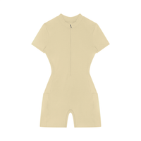 Loved Quarter-Zip Short Sleeve Romper