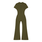 Loved Flared Quarter-Zip Jumpsuit