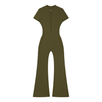 Loved Flared Quarter-Zip Jumpsuit