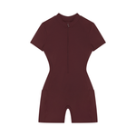 Loved Quarter-Zip Short Sleeve Romper