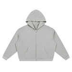 ‘logo-less’ Waffle Boxy Full Zip Hoodie