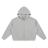 ‘logo-less’ Waffle Boxy Full Zip Hoodie
