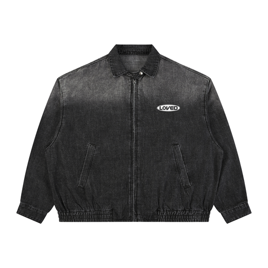 Loved Vintage Wash Full-Zip Denim Jacket