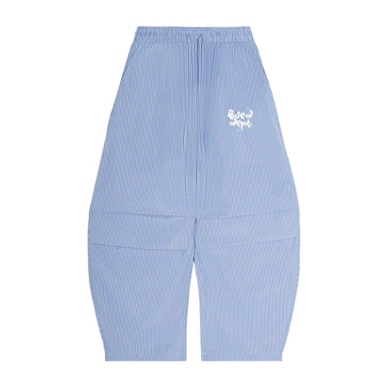 ‘Branded’ Stripe Drawstring Barrel Pants