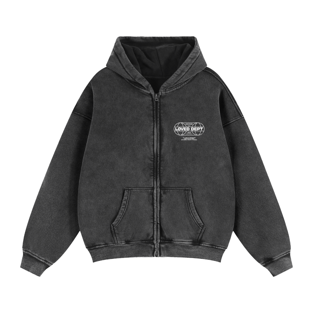 Loved Dept. Worldwide Zip-Through Boxy Hoodie