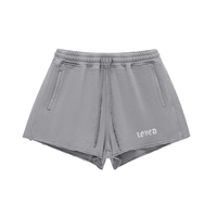 ‘Loved Olde English’ Snow Washed Raw Edge Shorts