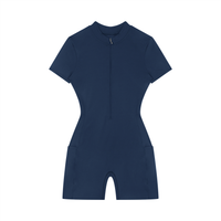Loved Quarter-Zip Short Sleeve Romper