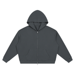 ‘logo-less’ Waffle Boxy Full Zip Hoodie