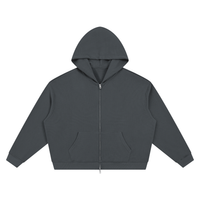 ‘logo-less’ Waffle Boxy Full Zip Hoodie