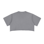 ‘Loved Olde English’ Snow Washed Raw Edge Crop Top