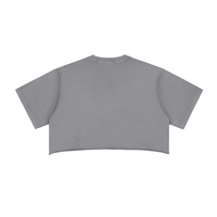 ‘Loved Olde English’ Snow Washed Raw Edge Crop Top
