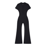 Loved Flared Quarter-Zip Jumpsuit