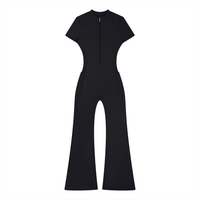 Loved Flared Quarter-Zip Jumpsuit