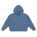 ‘logo-less’ Waffle Boxy Full Zip Hoodie