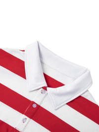 ‘loveddept’ Color Block Stripe Polo Shirt