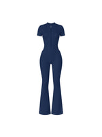 Loved Flared Quarter-Zip Jumpsuit