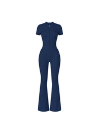 Loved Flared Quarter-Zip Jumpsuit